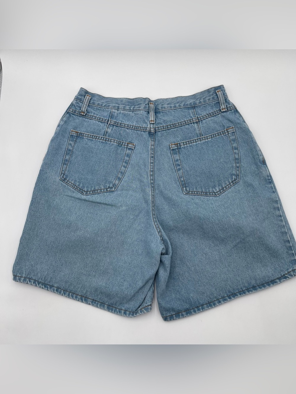Vtg 90s Eddie Bauer Pleated Mom Jean Shorts Womens Sz 16 High Rise Cotton Jorts - Picture 3 of 7